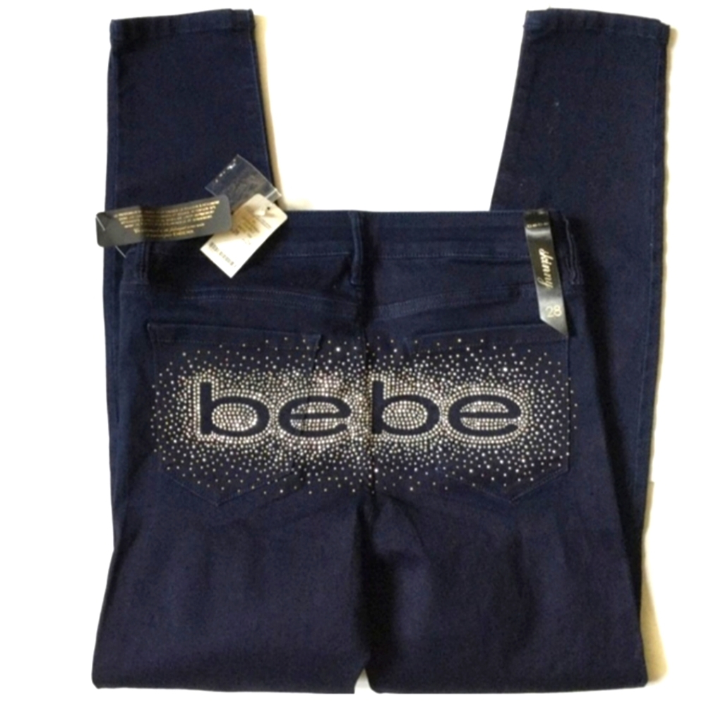 Bebe logo rhinestone jeans